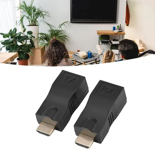 Vista 4 de Joyzan Extensor HDMI a RJ45, convertidor de red Ethernet, repetidor, transmisor, adaptador receptor sobre Cat 5e 6e Cable Splitter HD 1080p 98ft