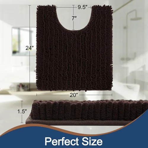 Vista 47 de FLOLEOPA Alfombras de baño de microfibra suave y esponjosa, tapetes de baño absorbentes, antideslizantes, lavables a máquina y de secado rápido