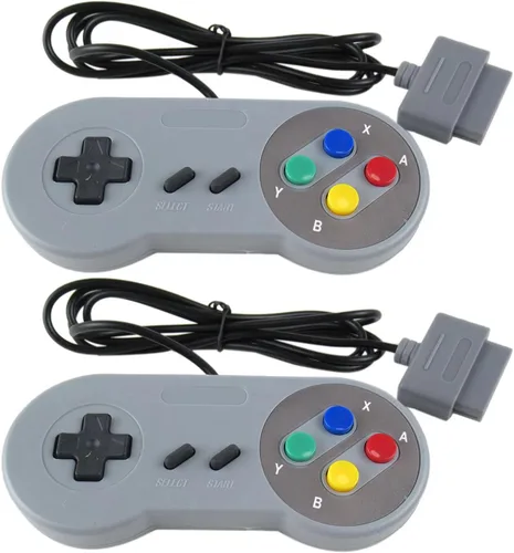 Vista 2 de Veanic - Paquete de 2 unidades de repuesto para mando de gamepad compatible con SNES - Conector de 7 pines