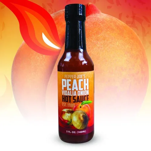 Vista 8 de Pepper Joe's Peach Vidalia Salsa picante de cebolla – Salsa picante gourmet de melocotón Georgia y cebolla Vidalia – Deliciosa salsa de cebolla