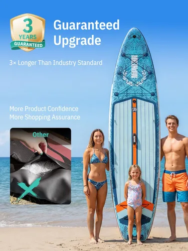 Vista 6 de Niphean Tabla de remo inflable (extra grande) para 2+1 personas/familia, capacidad de 500 libras, tabla de remo con accesorios de SUP, tabla de remo