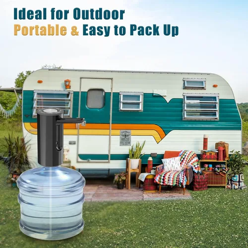 Vista 8 de YISH Water Dispenser Pump for 5 Gallon Bottle, Portable Automatic Submersible Water Jug Dispenser, Electric USB-C Water Bottle Pump for Camping Home