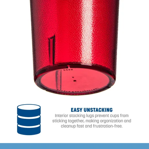 Vista 4 de Vaso de plástico CFS Stackable™, 32 onzas, rubí (paquete de 24)