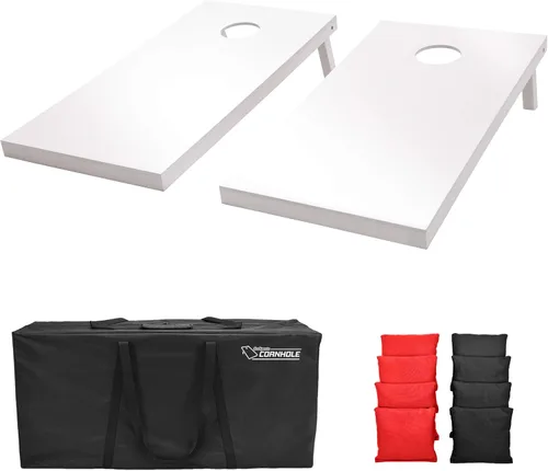 Vista 10 de GoSports 4 ft x 2 ft Regulation Size Wooden Cornhole Boards Set with White Finish - Includes Carrying Case