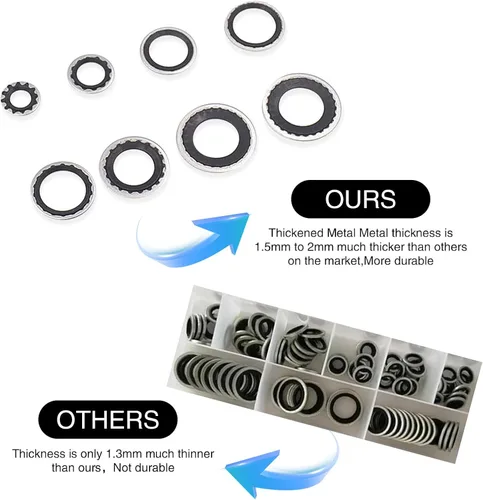 Vista 4 de Kit surtido de juntas tóricas de puerto de compresor de aire acondicionado para automóvil, varios tamaños, de alta dureza, impermeable