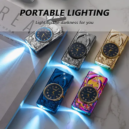 Vista 5 de BABOBIU Encendedor Eléctrico de Plasma Encendedor de Plasma Recargable Resistente al Viento Sin Llama Arco Encendedores Delfín con Carga Rápida USB