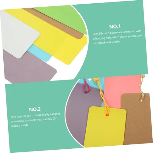 Vista 7 de Beautiful 1 Set Hand-Painted Blank Bookmark Cardboard DIY Material DIY Bookmarks Blank Bookmarks Paper Bookmarks Paper Bookmark Tag Doodle Hanging