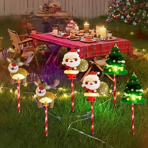 Vista 7 de Paquete de 6 luces solares de Navidad para exteriores, luces de Navidad para exteriores, luces solares de Navidad para exteriores, impermeables