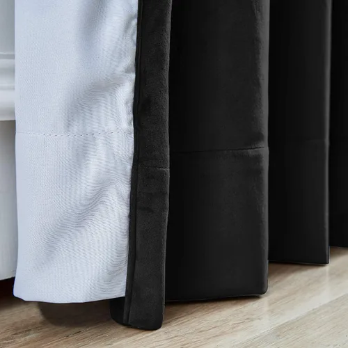 Vista 5 de ChadMade Cortina blackout de terciopelo para cine en casa, panel plisado de 84 pulgadas de ancho x 108 pulgadas de largo (1 panel), para auditorio