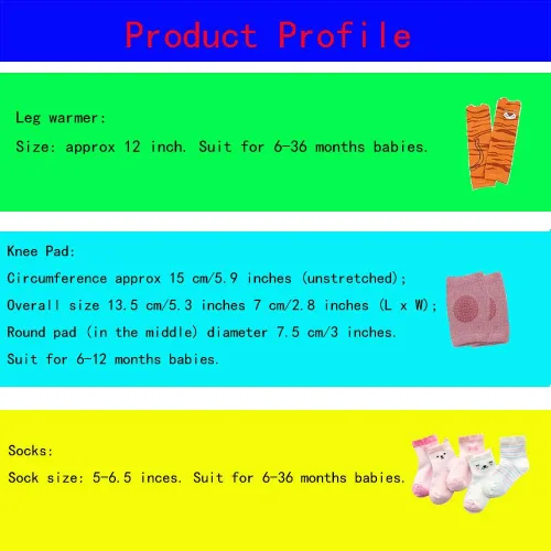 Vista 6 de Calefactores de piernas para bebé paquete de 10 pares