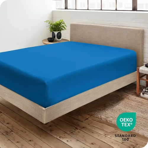 Vista 243 de Bare Home - Sábana bajera ajustable tamaño individual XL, microfibra 1800 muy suave y duradera, para colchones altos; color blanco