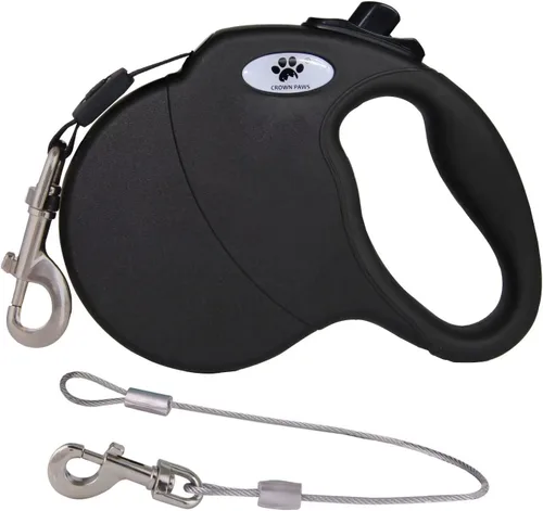 Vista 19 de Correa retráctil de 16 pies para perros de raza grande de hasta 110 libras con cuerdas de alambre extensor desmontables a prueba de mordidas