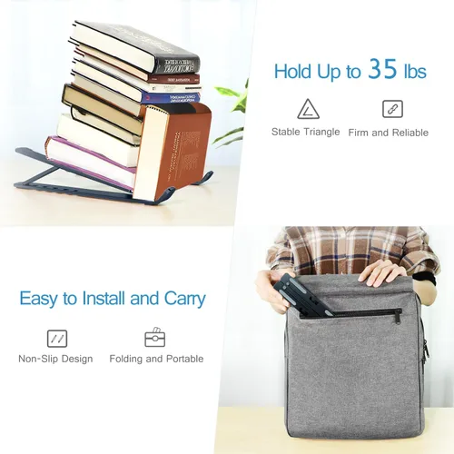 Vista 2 de ivoler Soporte para laptop, soporte elevador para laptop, soporte para tableta de computadora, 6 ángulos ajustables, de aluminio, ergonómico