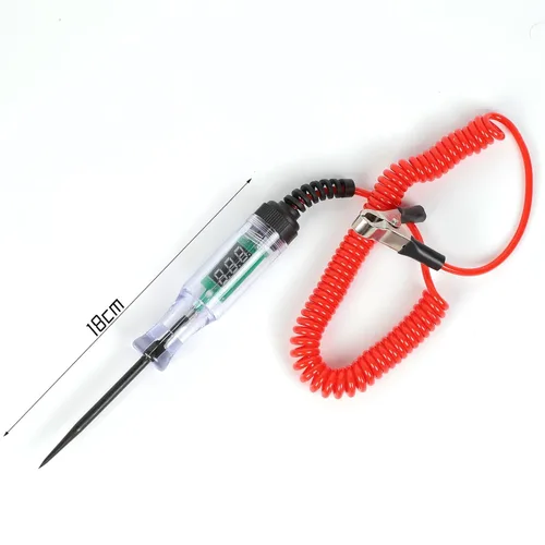 Vista 3 de Luz de prueba automotriz DC 3-48V Digital LED Car Circuit Tester Light, probador de voltaje bidireccional automático con voltímetro con sonda