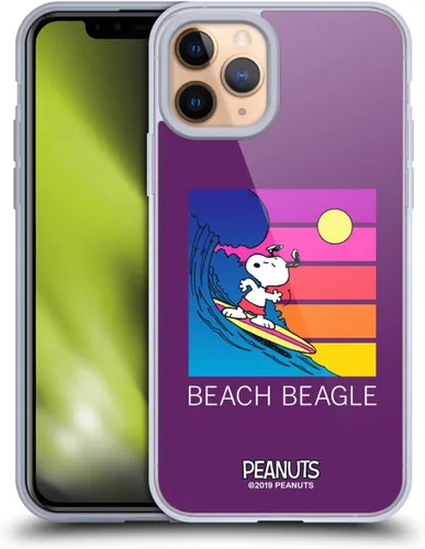 Vista 162 de Head Case Designs Funda de gel suave con licencia oficial de Peanuts Tropical Surf Snoopy Aloha Disco compatible con Apple iPhone 13 Mini