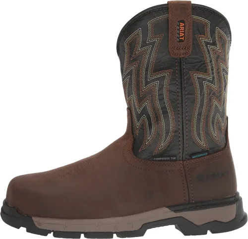 Vista 8 de Ariat Rebar Flex Western - Botas de trabajo impermeables con punta compuesta, botas de trabajo occidentales de punta cuadrada para hombre