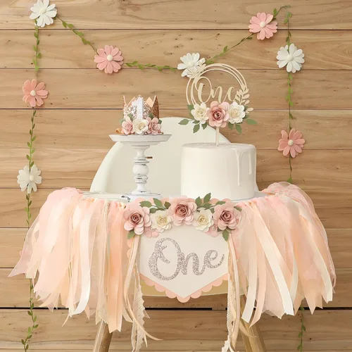 Vista 17 de DCJHFJ Cartel para silla alta con temática de galletas One Sweet Boy para decoración de fiesta de primer cumpleaños con sombrero de cumpleaños