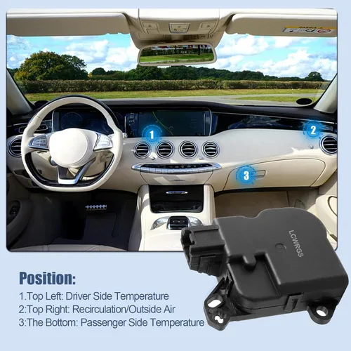 Vista 3 de Actuador de puerta de mezcla de calentador HVAC para Ford F-150 2009-2014, Ford Expedition 2010-2017, Lincoln Navigator 2009-2016, OE 604-252