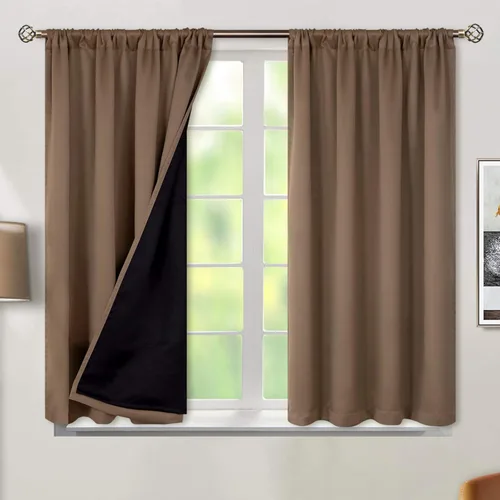 Vista 113 de BGment - Cortinas opacas para sala de estar de 63 pulgadas de largo, juego de 2 paneles, cortinas para oscurecer toda la habitación, cortinas
