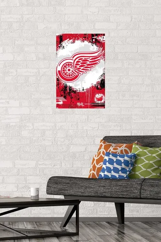 Vista 2 de Trends International NHL Detroit Red Wings - Póster de pared con logotipo Maximalist 23