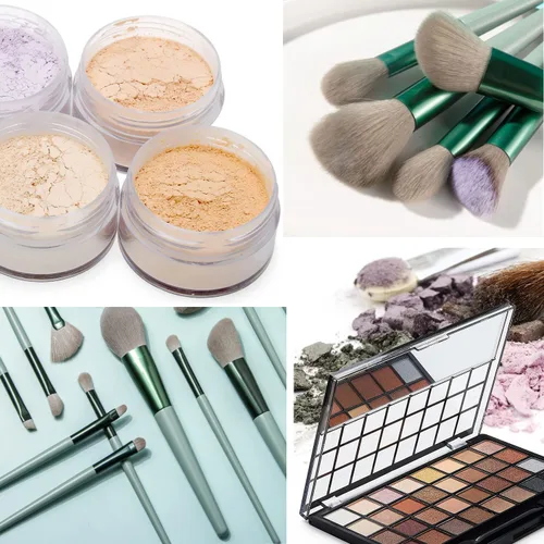 Vista 4 de 13pcs Makeup Brushes Set Foundation Powder Concealers Eye Shadows Makeup Brush,with Gift Bag (Green)