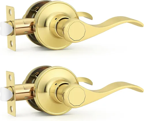 Vista 33 de Probrico Manija de Puerta Negra Palancas de Puerta de Pasaje para Puertas de Armario y Pasillo Estilo Ondulado Manijas de Puerta