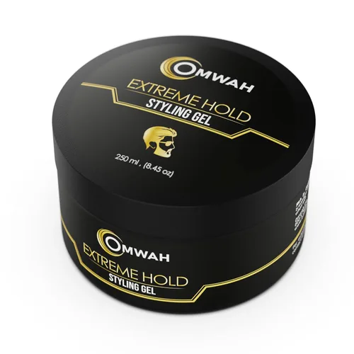 OMWAH Gel profesional para peinar el cabello para una sujeción extrema, impregnado con vitaminas E y B5, aspecto natural de larga duración, añade