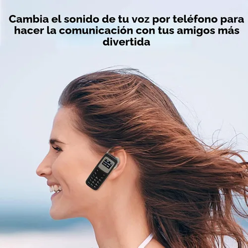 Vista 3 de Mini teléfono móvil, teléfono móvil pequeño desbloqueado Bluetooth auricular 0.66 pulgadas Bluetooth Dialer con gancho para la oreja Soporte SIM MP3