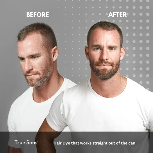Vista 7 de True Sons Espuma de Tinte para el Cabello para Hombres - Aspecto Natural - Sin Esfuerzo, Kit de Tinte Multiusos con Aplicador de Refuerzo
