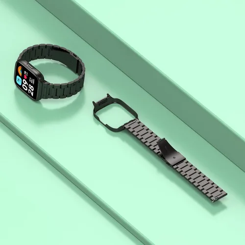 Vista 6 de Chofit Compatible con Redmi Watch 3 Lite/Active Band, bandas de metal de acero inoxidable, pulseras ajustables, accesorios de reloj inteligente