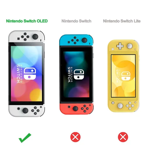 Vista 2 de COMCOOL Dockable Case for Nintendo Switch Oled - [9 FT Military Grade Drop Protection] [with Tempered Glass Screen Protector and Thumb Grips] Cute