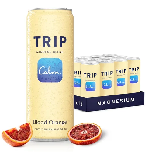 TRIP Mezcla Consciente, Bebida Relajante Ligèremente Gaseosa, 120 MG de Citrato de Magnesio con Ashwagandha, Lions Mane y L Theanine, Sin Azúcar