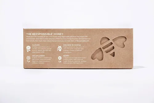 Vista 7 de Bee Harmony Classic Honey Flight - Mini juego de regalo de miel, 4 frascos, 3 onzas cada uno, premium, crudo, fabricado en los Estados Unidos