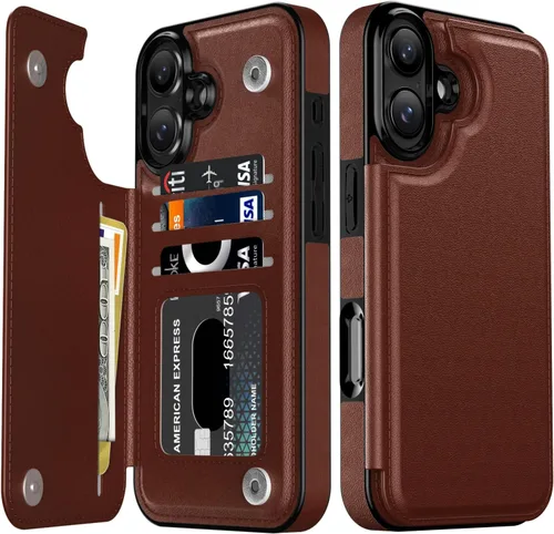 Vista 775 de LETO para iPhone 15 Pro Funda tipo cartera - Tapa tipo folio con patada - Diseños de moda - Tarjetero - Funda protectora para mujeres y niñas - 6.1
