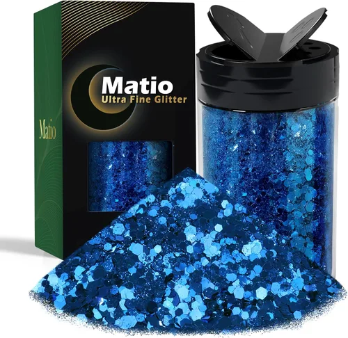 Matio Brillo grueso 7.05 oz/200g Gem Blue Craft Ultra Fine Glitter Powder Azul gema