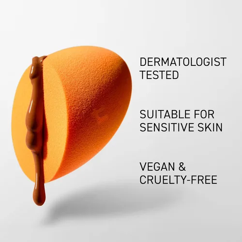 Vista 4 de Real Techniques Miracle - Esponja de tez, esponja de belleza para mezcla de maquillaje y aplicación de base, cobertura completa, herramienta