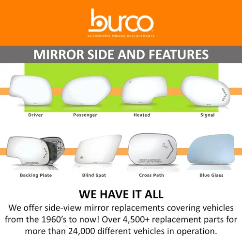 Vista 8 de Burco 4296 - Espejo plano sin calefacción, para el lado del conductor, compatible con Mini Cooper 2007-2015