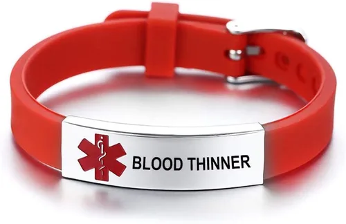 Vista 10 de Pulsera de identificación de alerta médica personalizada HEABY con grabado personalizado, pulsera de silicona ajustable, regalo personalizado