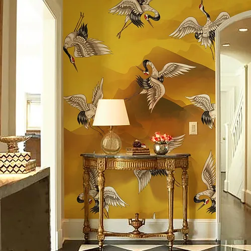 Vista 5 de Mural de pared chinoiserie pelar y pegar, papel tapiz autoadhesivo de vinilo texturizado de cuero para dormitorio, sala de estar, decoración