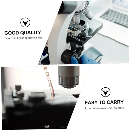 Vista 6 de PartyKindom 1000 cajas de cubierta deslizante para microscopio microscopio microscopio diapositiva microscopio cubreobjetos placa de cubierta