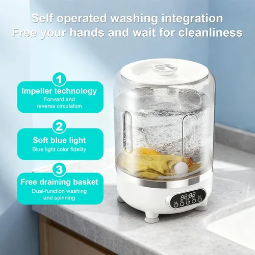Vista 3 de Lavadora portátil, lavadora de ropa interior, lavadoras pequeñas, mini lavadora recargable inalámbrica, taza de lavandería para sujetador, ropa