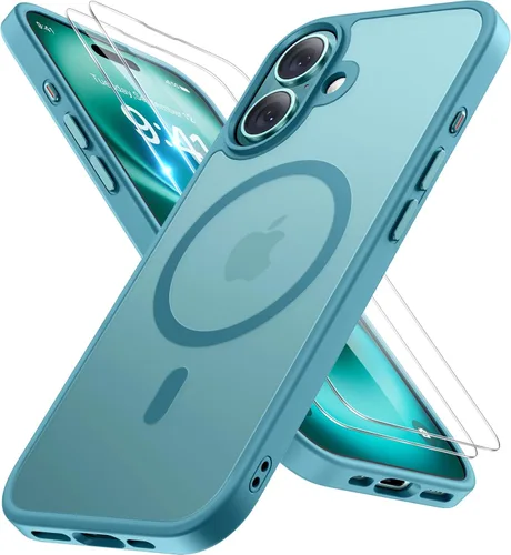 Vista 59 de Miracase - Funda magnética para teléfono 17 (compatible con MagSafe) con protector de pantalla de grado militar, funda mate translúcida antihuellas