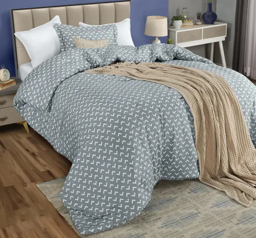 Utopia Bedding - Juego de edredón individual de 2 piezas con estampado de flechas blancas de tamaño individual, juego de ropa de cama suave