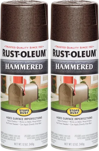 Vista 21 de Rust-Oleum 7215830 – Pintura en aerosol con efecto martillado para prevención del óxido, 12 oz (340 g), color negro