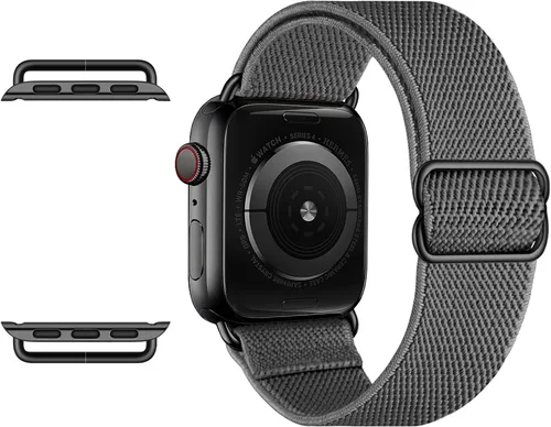 OXWALLEN Correa elástica de nailon con conector de metal, compatible con Apple Watch 9/8/7/6/5/4/3 SE Ultra 2/1 49 45 44 1.654 in, correa elástica