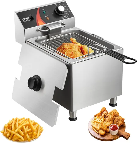 Vista 10 de VEVOR Freidora Comercial Profunda, Freidora Eléctrica para Pavo de 3000W con 3 Cestas Extraíbles, Gran Capacidad 18Qt / 17L Freidora Individual
