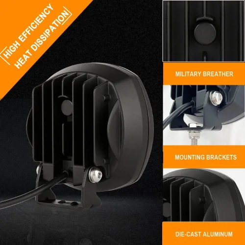 Vista 5 de BIGLION.X - Par de luces LED redondas ámbar de 5 pulgadas, 160 W, 18800 lm, luces todoterreno ámbar amarillas, luces de conducción ámbar