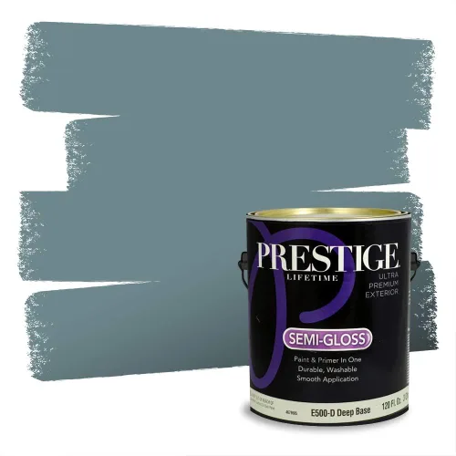 Vista 240 de Prestige Paints - Pintura exterior e imprimación en uno, 1 galón, plano, coincidencia comparable con Behr Misty Isle, P500-N-MQ5-62