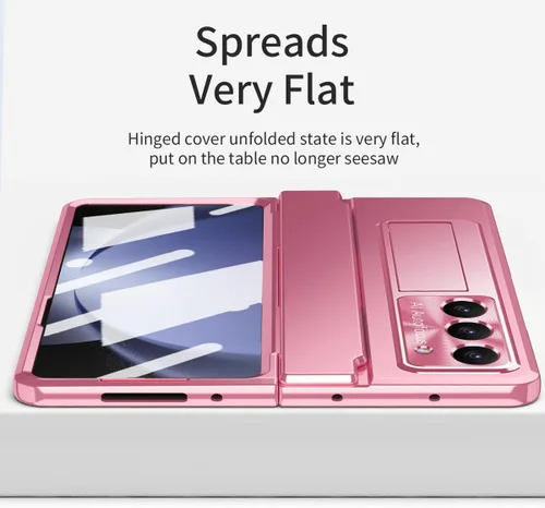 Vista 3 de Funda para Samsung Galaxy Z Fold 5 con protección de bisagra, [protector de pantalla integrado] diseño de una sola pieza, protector de lente