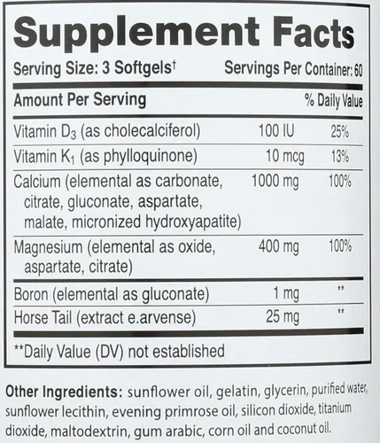 Vista 4 de Calcio líquido con cápsulas blandas de magnesio, 1000 mg, 180